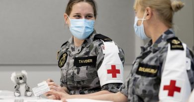 Seaman Alexis Tavener and Leading Seaman Katrina Bougiouras prepare Covid-19 vaccinations at the Orange Vaccination Hub while deployed on NSW Operation COVID-19 Assist. Story by Lieutenant Brendan Trembath. Photo by Corporal Dustin Anderson.