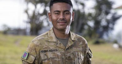 Private Noel Goncalves at the Tilomar Border Outpost in Timor-Leste during his deployed on Exercise Hari'i Hamutuk 2021. Story and photo by Leading Seaman Jarrod Mulvihill.