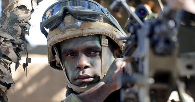 Australian Army soldier Private Clayton Baird from 51st Battalion, Far North Queensland Regiment, ready for a vehicle-mounted patrol during a training exercise in the Townsville Field Training Area. Photo by Major Al Green.