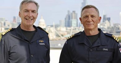 Admiral Sir Tony Radakin and Commander Daniel Craig in London. Royal Navy photo by LPhot Lee Blease.