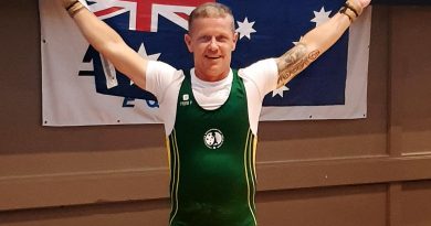 Champion weightlifter Sergeant Steven Graham celebrates his best result. Story by Corporal Veronica O’Hara.