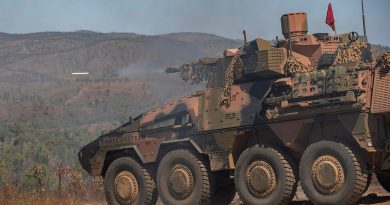 Soldiers from the 2nd/14th Light Horse Regiment (Queensland Mounted Infantry) conduct a live-fire training serial with an Australian Army Boxer Combat Reconnaissance Vehicle at Townsville Field Training Area, Queensland. Story by Captain Taylor Lynch. Photo by Corporal Nicole Dorrett.