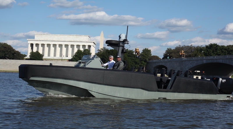 Australia's The Whiskey Project unveiled their latest watercraft – the WHISKEY Multi Mission Reconnaissance Craft (WHISKEY MMRC) – in Washington DC on 1 October 2021. Photo supplied.