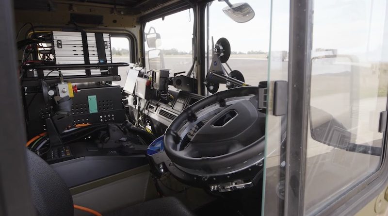 A driverless Army truck at Monegeetta, Victoria.