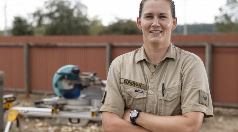 Army carpenter Corporal Courtney Donovan deployed to Timor-Leste on Exercise Hari'i Hamutuk 2021. Story and photo by Leading Seaman Jarrod Mulvihill.