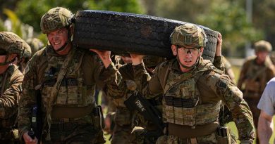 Craftsman Cameron Radke, right, and his team take part in Exercise Combat Echidna at Gallipoli Barracks, Brisbane. Story by Captain Jesse Robilliard. Photo by Corporal Nicole Dorrett.