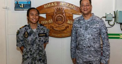 hilippine Navy Deputy Commander Indo-Pacific Endeavour Captain Constancio Reyes, right, with Lieutenant Maria Hondrade aboard HMAS Anzac during Indo-Pacific Endeavour 21. Story by Captain Peter March. Photo by Leading Seaman Leo Baumgartner.