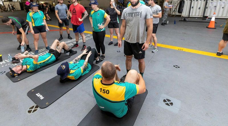 Teams from HMA ships Canberra, Sirius and Anzac came together for an inter-ship sports carnival on board HMAS Canberra while alongside in Cam Ranh Bay, Vietnam, during Indo-Pacific Endeavour 2021. Story by Captain Peter March. Photo by Leading Seaman Nadav Harel.