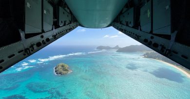 The view of Lord Howe Island from the back of an Air Force C-27J Spartan aircraft. Story and photo by Flying Officer Lily Lancaster.