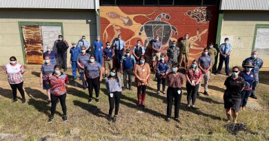 ADF personnel and other mobile vaccination team members from Bulgarr Ngaru Medical Aboriginal Corporation, Rekindling the Spirit, Bullinah Aboriginal Medical Service, Northern NSW Local Health District, and NSW Police ahead of the Northern NSW tour. Story by Flight Lieutenant Eamon Hamilton.