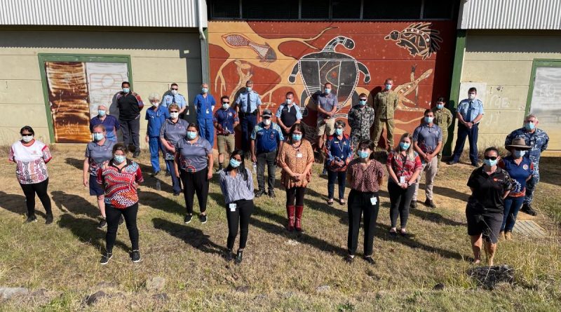 ADF personnel and other mobile vaccination team members from Bulgarr Ngaru Medical Aboriginal Corporation, Rekindling the Spirit, Bullinah Aboriginal Medical Service, Northern NSW Local Health District, and NSW Police ahead of the Northern NSW tour. Story by Flight Lieutenant Eamon Hamilton.