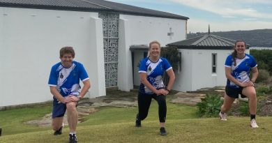 Commanding Officer HMAS Watson Commander Tina Brown, Warrant Officer Nigel Jeffers and Petty Officer Jessica Fisher take part in the Legacy lunge challenge held at HMAS Watson. Story by Lieutenant Kiz Welling-Burtenshaw.