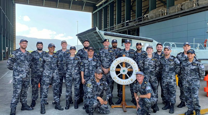 HMAS Cairns Port Services is one of the first units to wear the new Maritime Multi-Cam Pattern Uniform (MMPU) as the uniform is rolled out across Australia. Photo by Ricky Drummond.