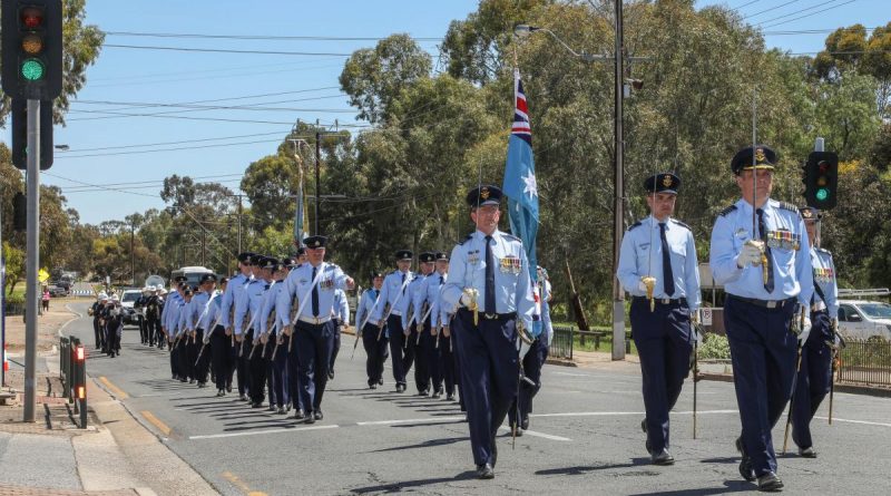 Air Force personnel from No. 92 Wing exercise their Freedom of Entry into the City of Salisbury, South Australia. Story by Flight Lieutenant Nat Giles. Photo by Corporal Brenton Kwaterski.