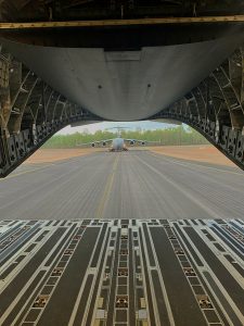 A the view of a Royal Australian Air Force C-17A Globemaster III aircraft (No. 36 Squadron) at RAAF Base Scherger, Far North Queensland, during Exercise Global Dexterity 21. Photo by Flight Lieutenant Matt Huber.