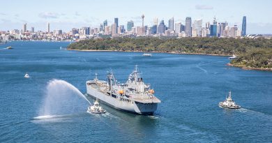 HMAS Sirius sails its final lap of Sydney Harbour during its a final visit to the city during its decommissioning voyage. Story by Lieutenant Jessica Craig. Photo Petty Officer Justin Brown