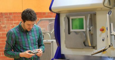 RMIT researcher Alexander Medvedev examines an additive manufactured ballistic target. Story by Edwina Callus.