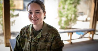 Air Force perioperative nurse Flying Officer Cheryl Brophy is deployed to Iraq and is working at the Baghdad Diplomatic Support Centre. Story by Flight Lieutenant Clarice Hurren. Photo by Sergeant Glen McCarthy.