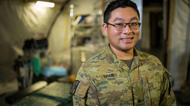 Australian Army surgeon Major Daniel Chan is part of the Australian Surgical Team deployed to the Baghdad Diplomatic Support Centre in Iraq. Story by Flight Lieutenant Clarice Hurren. Photo by Sergeant Glen McCarthy.
