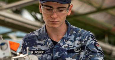 Aircraftman Aaron Egan inspects a cockpit pressurisation component during his technical training. Story by Flight Lieutenant Tritia Evans. Photo by Corporal Kirbee Forrest.