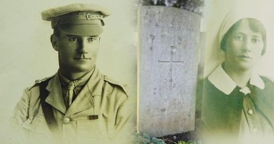 Lieutenant James Mark Kennedy, his grave site and Nurse Lottie Kendell whom he met on the troop ship to war and married in Egypt after surviving Gallipoli.