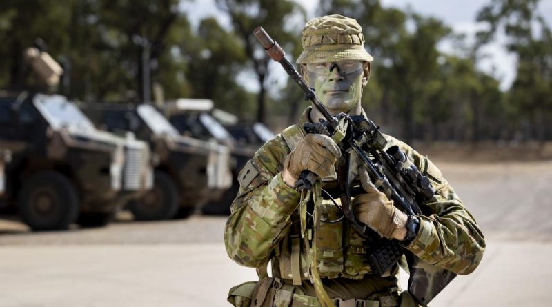 Lieutenant Alexander McLean from the 1st Battalion, Royal Australian Regiment, serving with Battlegroup Coral on Exercise Talisman Sabre 21 at the Townsville Field Training Area. Story by Private Jacob Joseph. Photo by Corporal Brandon Grey.