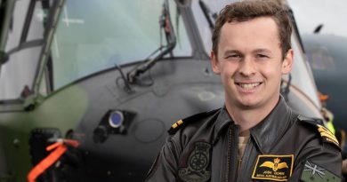 Navy pilot Lieutenant Josh Gorrie at the Wings Over Illawarra airshow. Story by Flight Lieutenant Gerard Reed. Photo by Corporal Kylie.