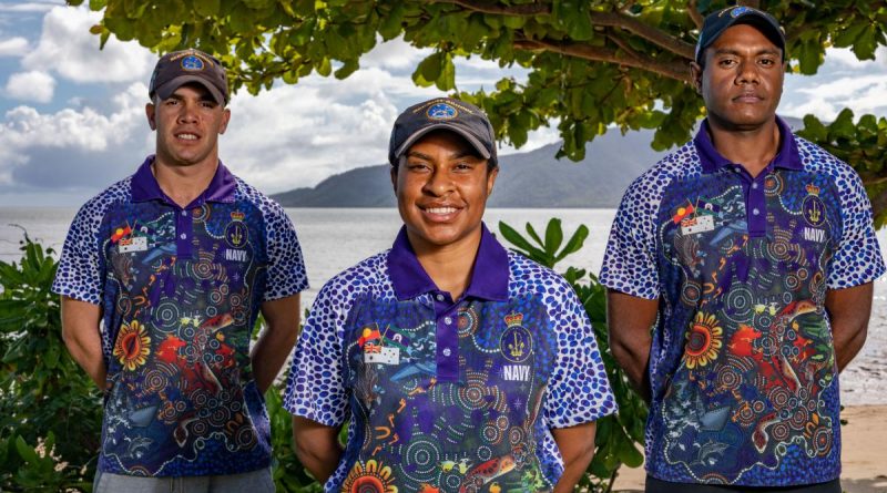 Recruits Marlou Brown, Velma Tsang and Gregory Footscray on the Cairns Esplanade. Story by Lieutenant Nancy Cotton. Photo by Leading Seaman Shane Cameron.