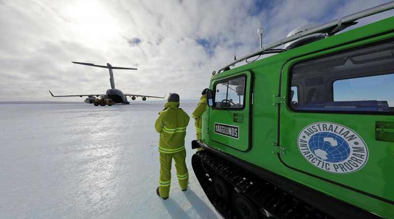 An Air Force C-17A Globemaster III from No. 36 Squadron delivers a drill rig to to Wilkins Aerodrome in Antarctica as part of Operation Southern Discovery. Story by Eamon Hamilton.