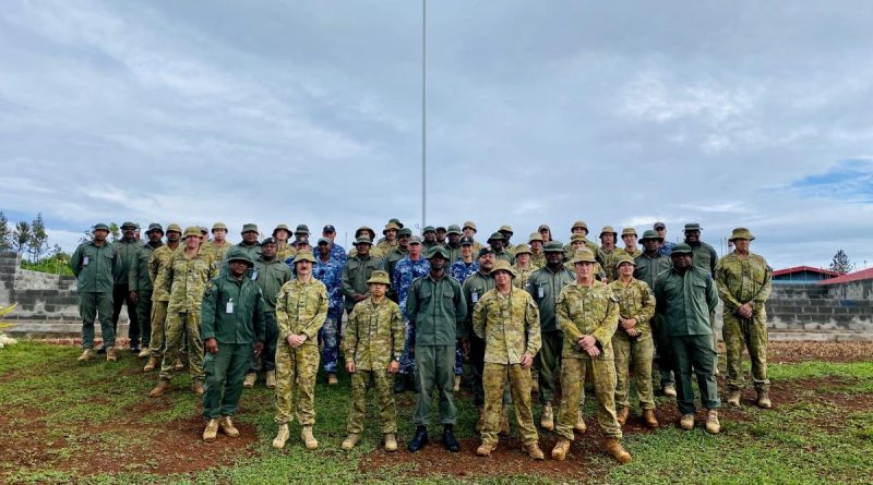 Members from the ADF and Republic of Fiji Military Forces construction engineer team at the end of Phase 1 in Vanua Levu, Fiji. Story by Captain Jessica O’Reilly.