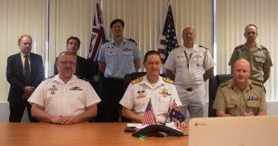 At the signing of the Memorandum of Understanding: Warrant Officer Andrew Jocumsen, Commodore Peter Leavy, Colonel James Murray, Andrew Nealy, Professor Michael O’Donnell, Group Captain Jeff Howard, Captain (USN) Matt Ort and Lieutenant Colonel Dave Cave. Story by Wing Commander Jade Deveney.