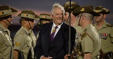Governor of Western Australia Kim Beazley inspects the troops at the Pilbara Regiment Colours Parade. Photo by Sergeant Gary Dixon.