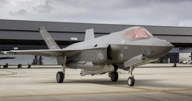One of latest F-35A Lightning II aircraft (A35-040) arrives back to RAAF Base WIlliamtown after ferrying from the United States. Story by Alisha Welch. Photo by Sergeant David Gibbs.