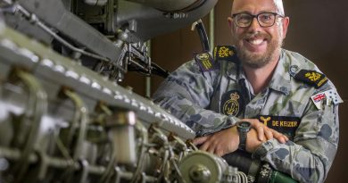 Petty Officer marine technician Paul De Keizer in the Marine Engineering Demonstration Building at HMAS Cerberus, Victoria. Story by Petty Officer Lee-Anne Cooper. Photo by Petty Officer James Whittle.