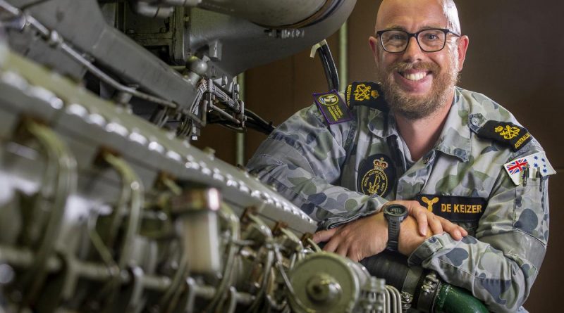 Petty Officer marine technician Paul De Keizer in the Marine Engineering Demonstration Building at HMAS Cerberus, Victoria. Story by Petty Officer Lee-Anne Cooper. Photo by Petty Officer James Whittle.