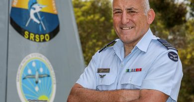 Squadron Leader Anthony Gesualdi, from the Surveillance and Response Systems Program Office at RAAF Base Edinburgh, South Australia, wearing his Federation Star awarded for 40 years’ service. Story by Leading Aircraftwoman Jasna McFeeters. Photo by Corporal Brenton Kwaterski.