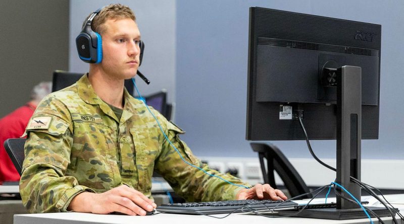 Craftsman Sheldon Anstey, from the 3rd Combat Signal Regiment, conducts his summative assessment for the Royal Australian Electrical and Mechanical Engineers Subject Two for Corporal Course. Photo by Sapper Jacob Chiplen.