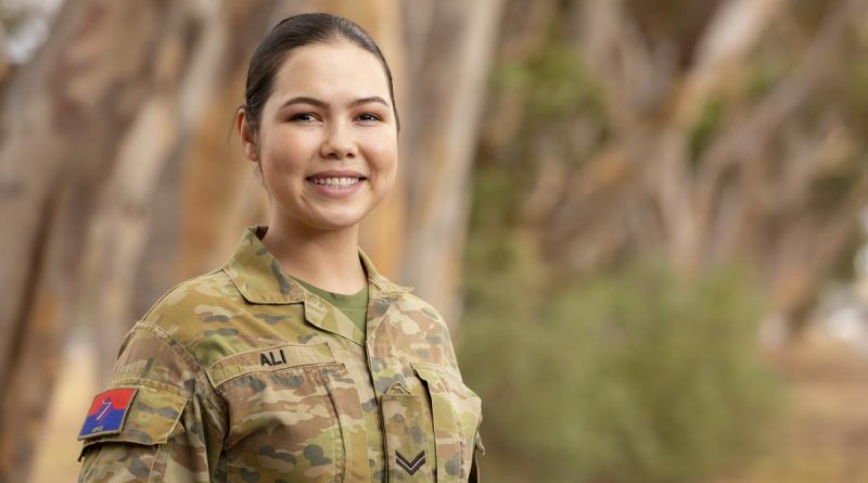 Australian Army soldier Corporal Kbora Ali has been selected as a UNICEF Australia Young Ambassador representing South Australia. Story by Warrant Officer Class Two Max Bree. Photo by Leading Aircraftman Stewart Gould.