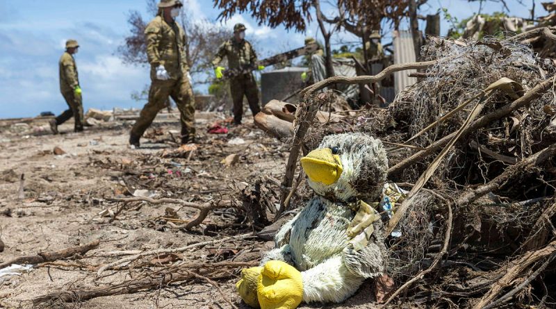 Australian Army soldiers conduct clean-up operations on Atata Island as part of Operation Tonga Assist 2022. Story by Captain Zoe Griffyn. Photo by Corporal Robert Whitmore.