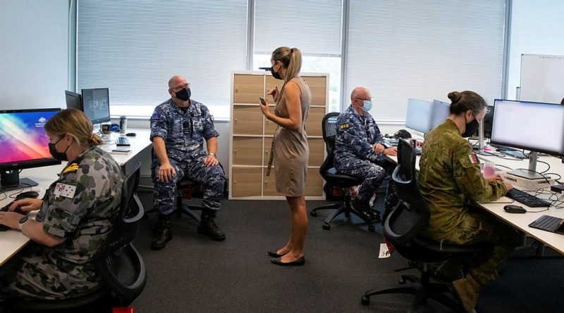 ustralian Defence Force personnel from the Aged Care Support Planning & Coordination Team working with Department of Health personnel in Canberra on 22. Story by Private Jacob Joseph. Photo by Kym Smith.