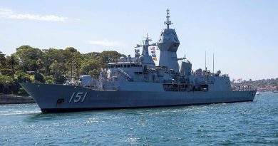 HMAS Arunta departs Fleet Base East in Sydney on a regional presence deployment to South-East Asia. Story by Lieutenant Gary McHugh. Photo by Leading Seaman Matthew Lyall.
