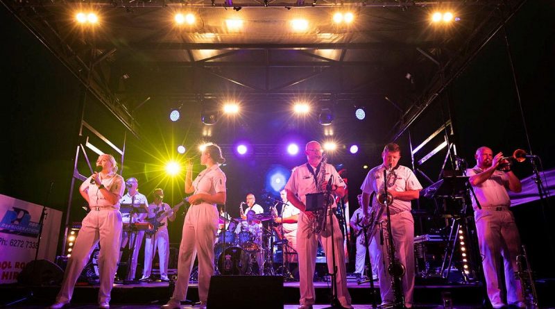 The Royal Australian Navy Band Tasmania performs at the 184th Royal Hobart Regatta in Hobart. Story by Leading Seaman Dorian Broomhall. Photo by Leading Seaman Daniel Goodman.