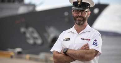 Petty Officer Daniel McRoe returns home to Tasmania in HMAS Hobart, which supported the 184th Royal Hobart Regatta. Story by Lieutenant Nancy Cotton. Photo by Leading Seaman Daniel Goodman.