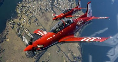 Two Pilatus PC-21 pilot-training aircraft on a flight over the Gippsland region. Photo supplied by Lockheed Martin.