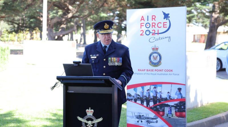 Director-General Logistics - Air Force Air Commodore Grant Pinder addresses the audience during the Air Force Equipment Branch plaque unveiling at RAAF Base Point Cook. Story by Squadron Leader Thomas Paff. Photo by Leading Aircraftwoman Chloe Bruer-Jones.