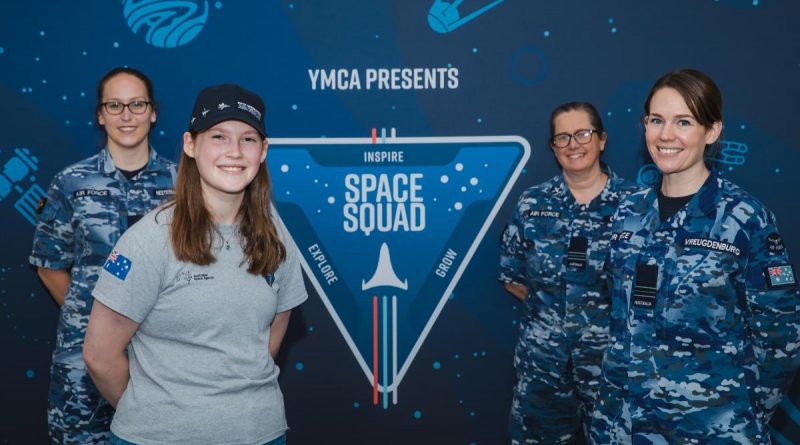 Sergeant Amy Hestermann-Crane, left, Phoebe Budd, Chaplain Nikki Coleman and Squadron Leader Mel Vreugdenburg at the Bush Capital Lodge in Canberra for the YMCA Space Squad camp. Story by Flight Lieutenant Jessica Winnall. Photos by Leading Aircraftman Adam Abela.