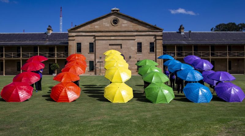 Australian Defence Force and Defence personnel at Victoria Barracks in Sydney prior to the 2021 Gay and Lesbian Mardi Gras Parade. Story by Private Jacob Joseph. Photo by Leading Seaman Nadav.