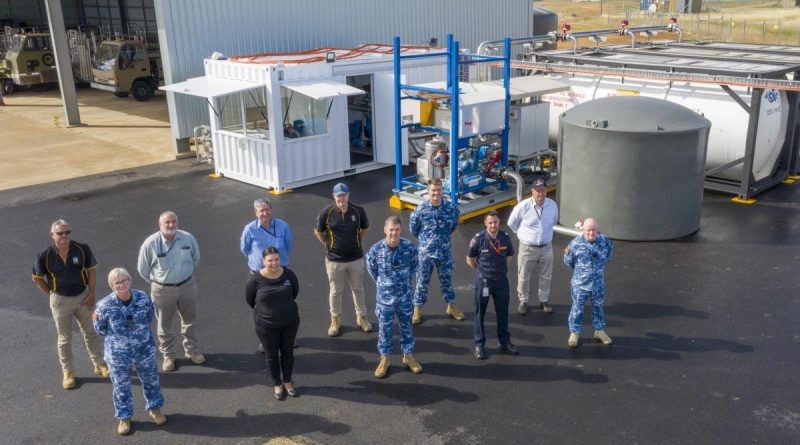 Defence and civilian personnel involved in successfully having the Retardant and Suppressant Computerised Automated Loading project completed on base at RAAF Base Edinburgh, South Australia. Story by Flight Lieutenant Dee Irwin. Photo by Leading Aircraftman Stewart Gould.