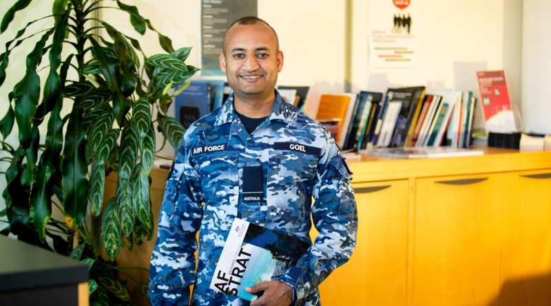 Royal Australian Air Force personnel capability officer Flying Officer Ishan Goel at Russell Offices in Canberra. Flight Lieutenant Jessica Aldred. Photo by Leading Aircraftman Adam Abela.