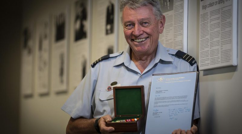 Wing Commander Ian Warburton was presented his third Federation Star and seventh clasp to his Defence Long Service Medal after 52 years of service. Story and photo by Corporal Melina Young.